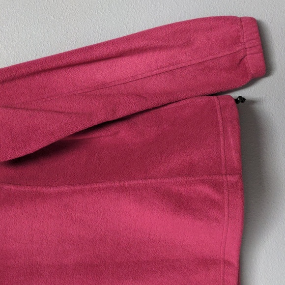 M pink columbia full zip up fleece jacket w collar zip pockets elastic cuffs hem - Picture 10 of 11